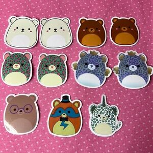 Squishmallow Stickers Bear Bundle 11 stickers